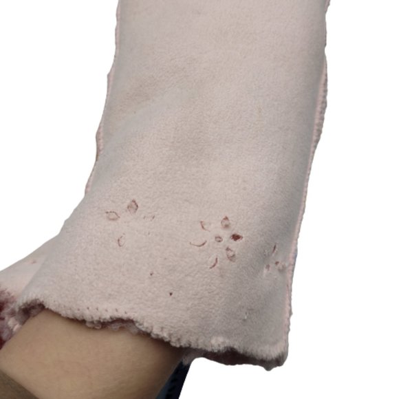 Vintage faux suede and sherpa lined gloves, pink, NWT - Picture 3 of 3
